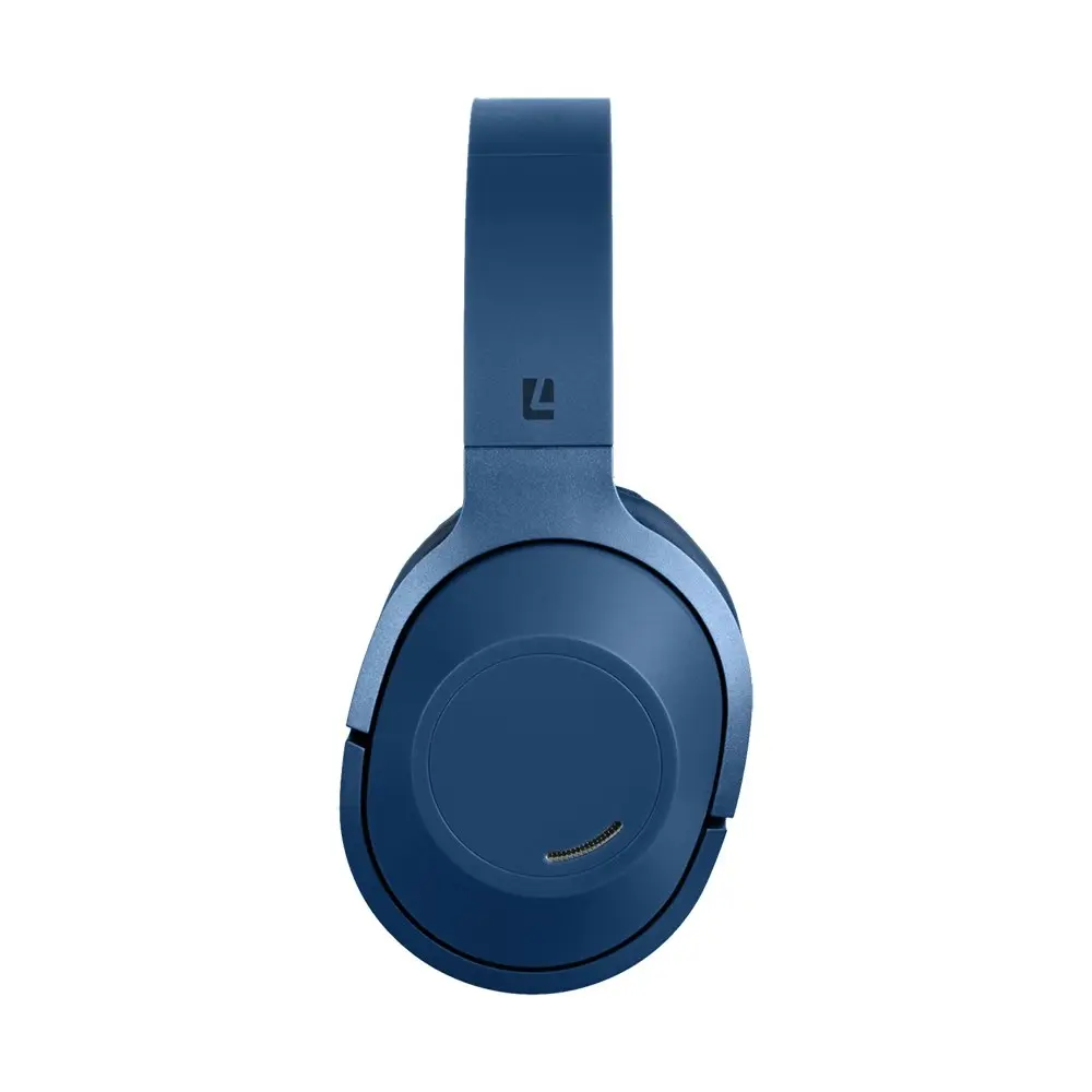 Liquid Ears Wireless/Bluetooth Over-Ear Foldable Headphones w/ Built-In Mic Blue