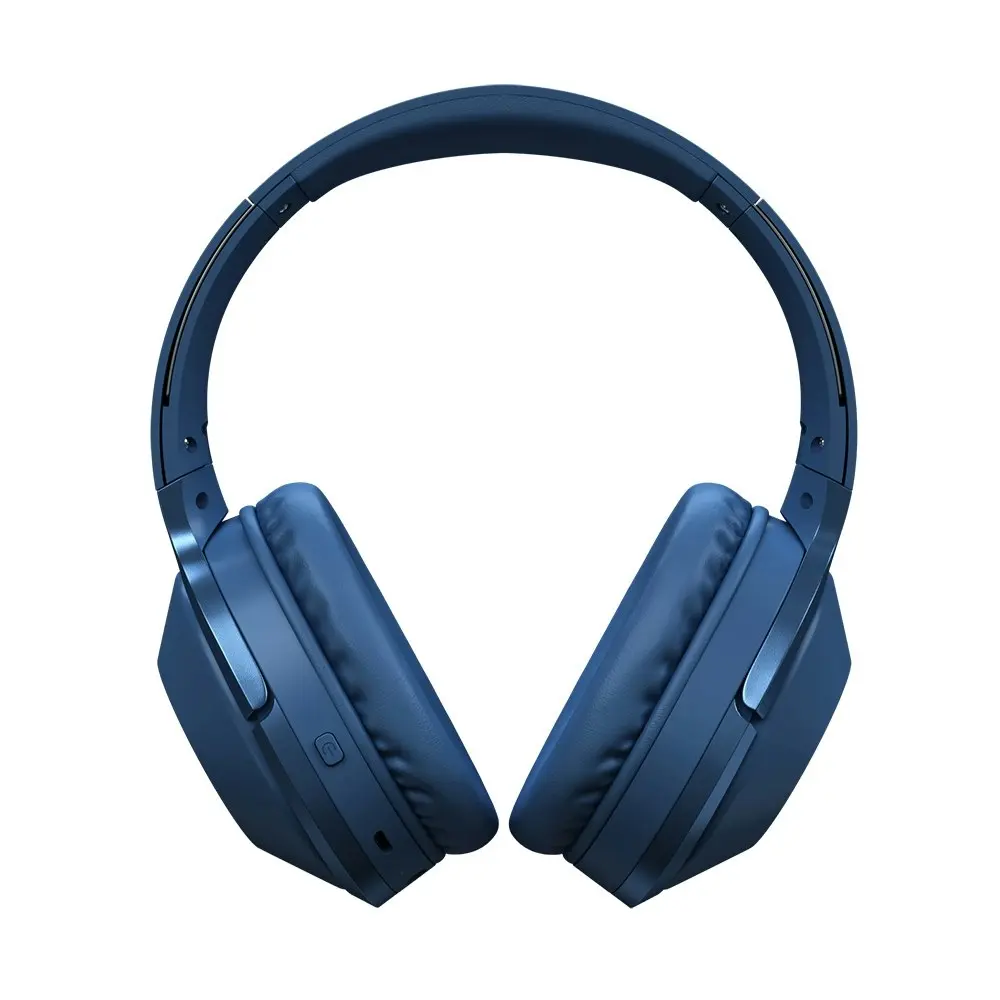 Liquid Ears Wireless/Bluetooth Over-Ear Foldable Headphones w/ Built-In Mic Blue