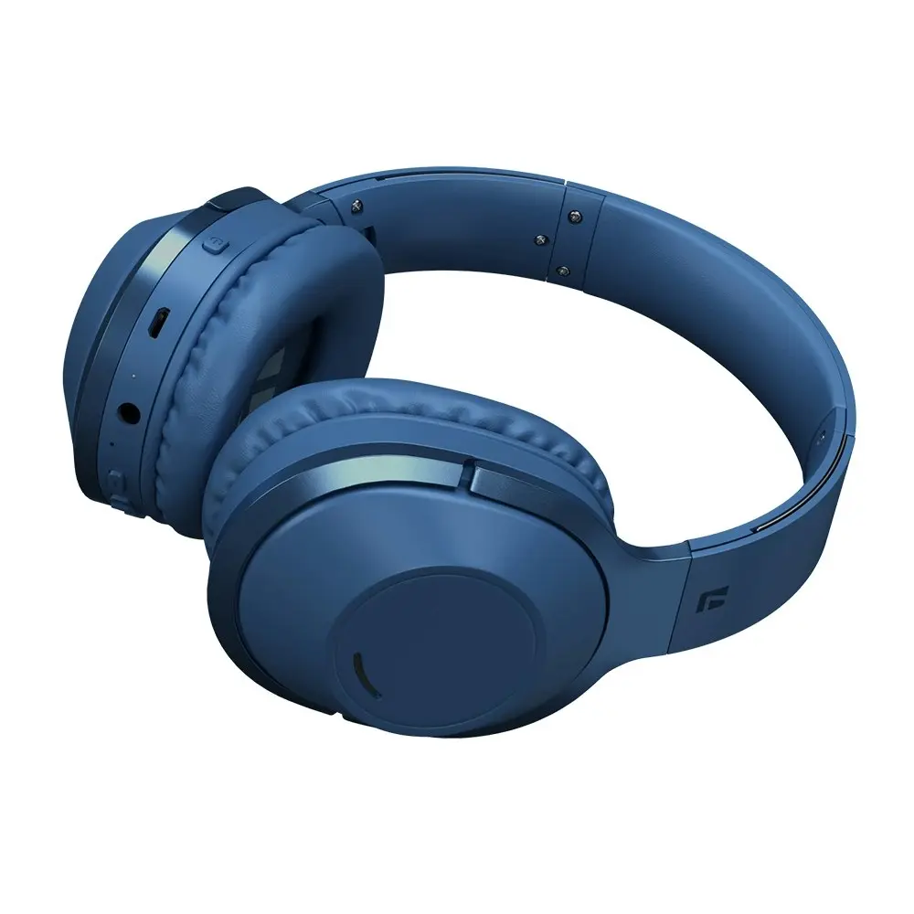 Liquid Ears Wireless/Bluetooth Over-Ear Foldable Headphones w/ Built-In Mic Blue