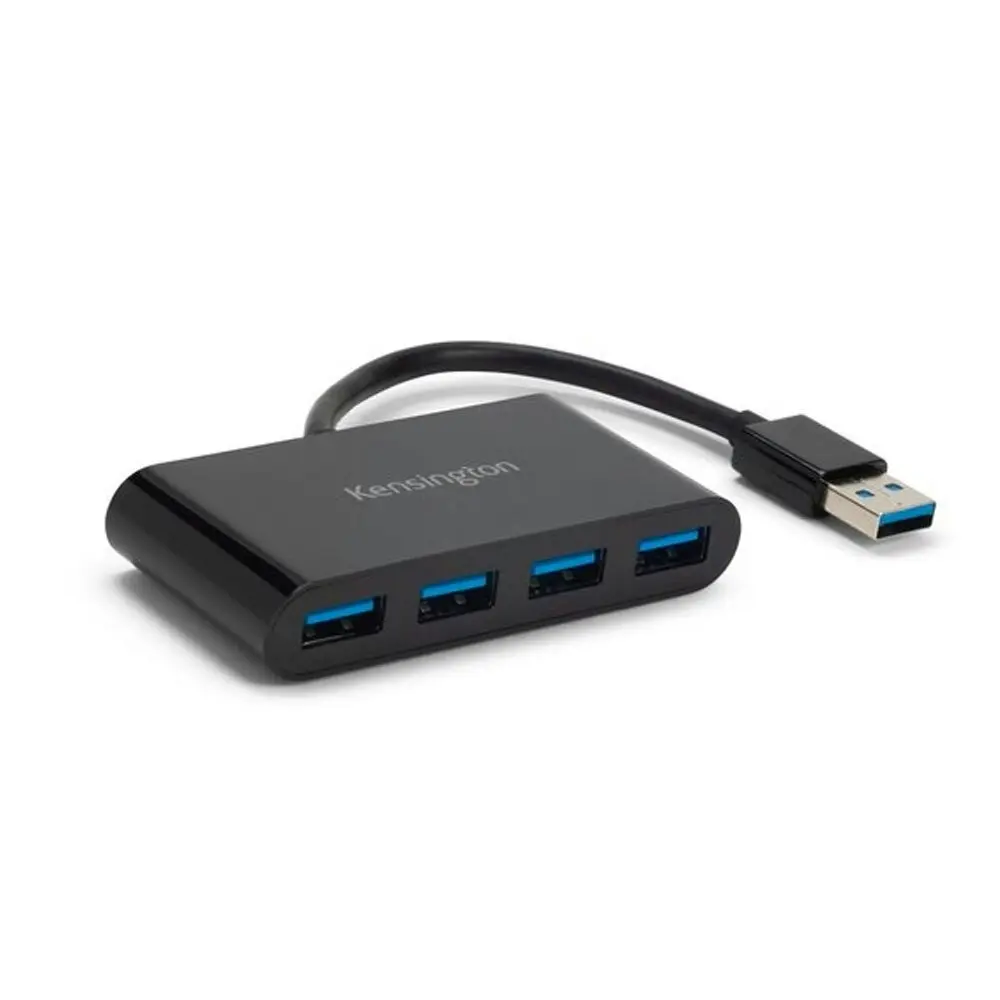 Kensington Uh4000 Portable Usb 3.0 4 Port Adapter Connection Hub Accessory