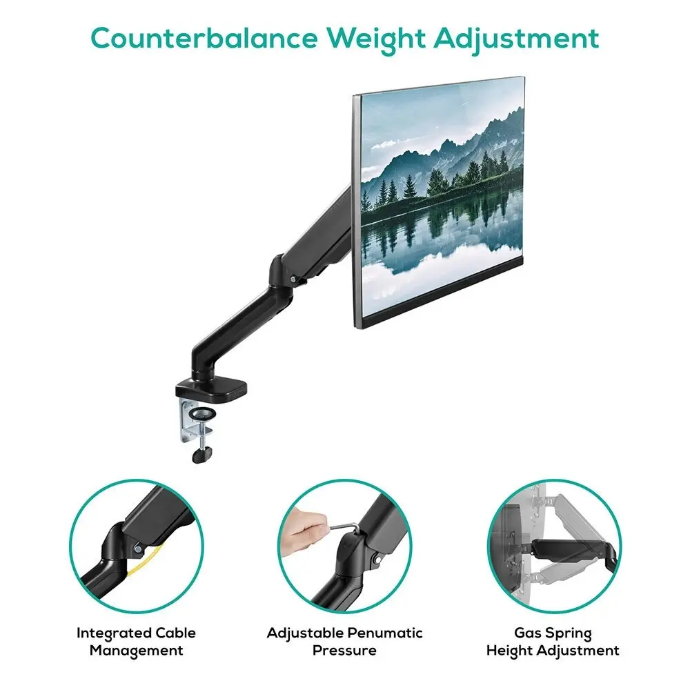 Activiva 17in-32in Single Monitor Screen Arm/Mount/Bracket Spring w/Desk Clamp