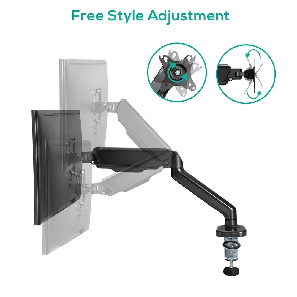 Activiva 17in-32in Single Monitor Screen Arm/Mount/Bracket Spring w/Desk Clamp