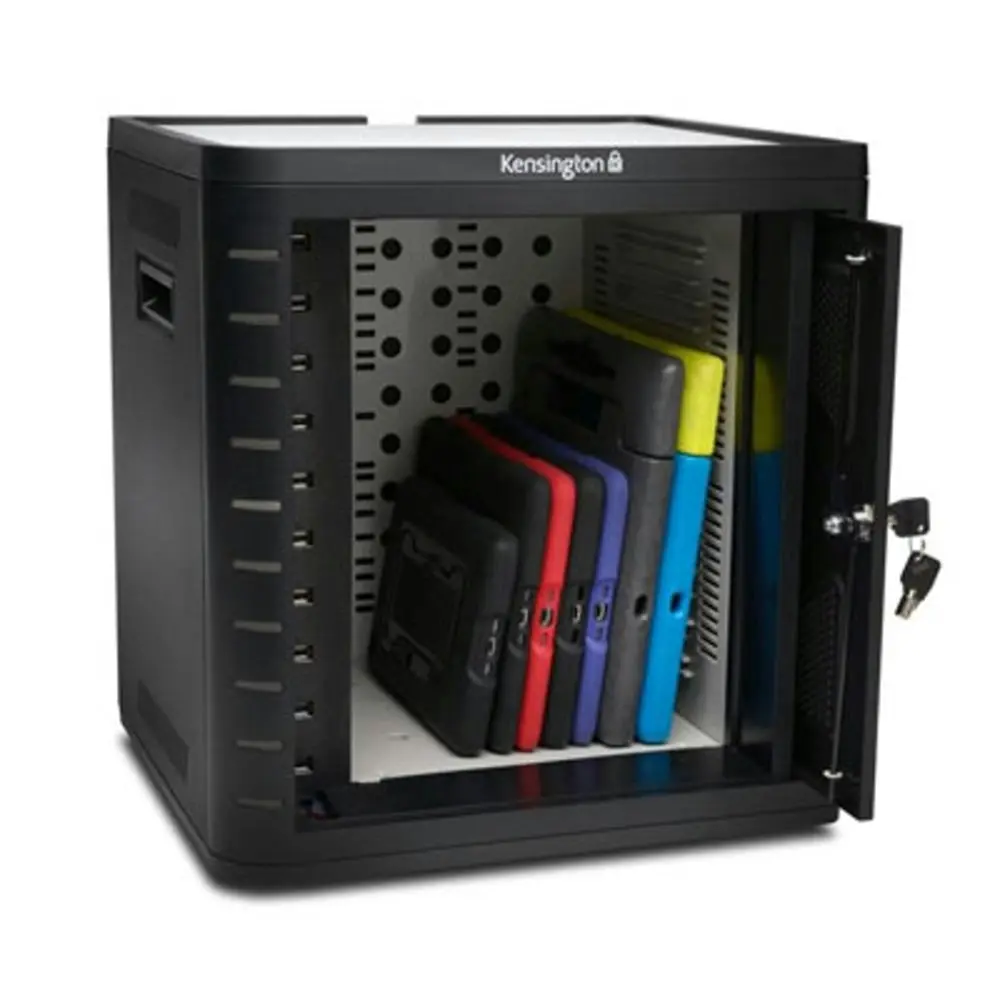 Kensington Charge & Sync Cabinet Case Storage Shelf Rack For Tablet/iPad Black