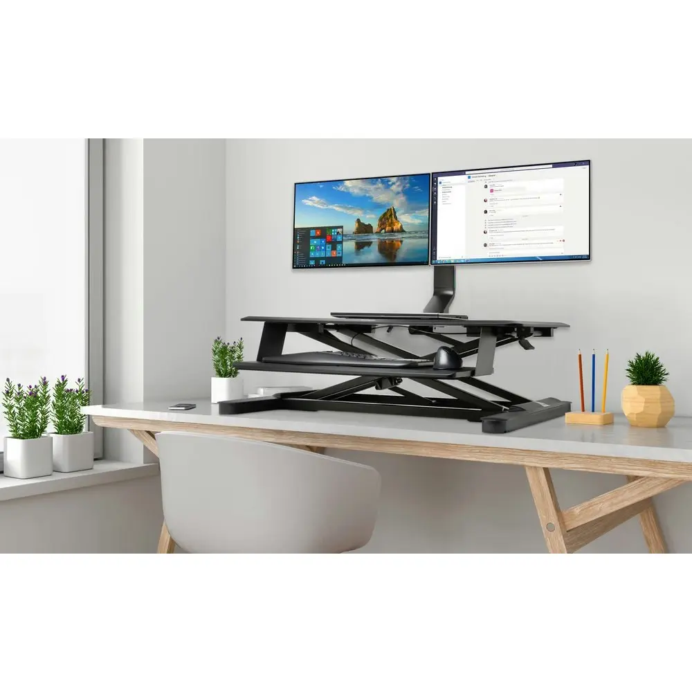 Kensington Space Saving Dual Arm VESA Mount Holder Storage For Monitor Black