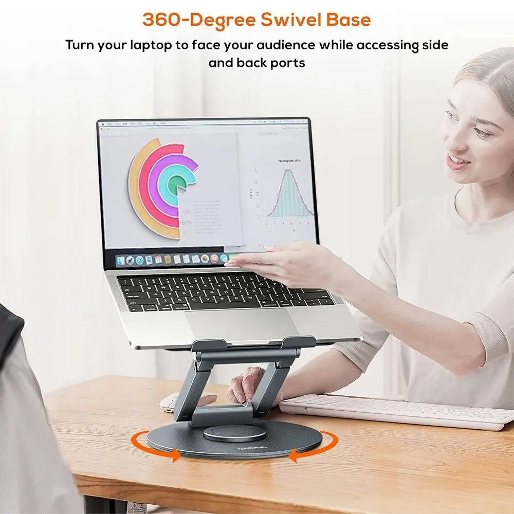 mBeat 360 Degrees Rotating Laptop Telescopic Height Adjustment Stand Space Grey