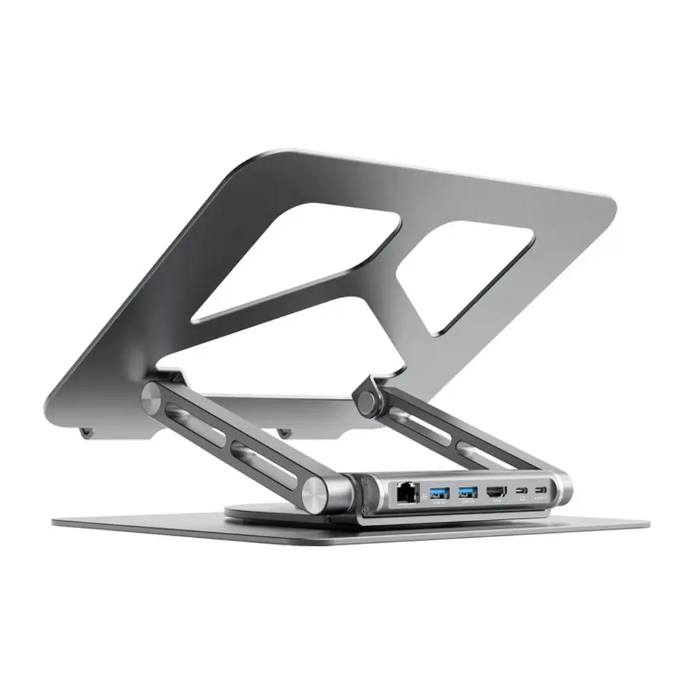 mBeat Stage S12 Rotating Laptop Stand with USB-C Docking Station - Space Grey