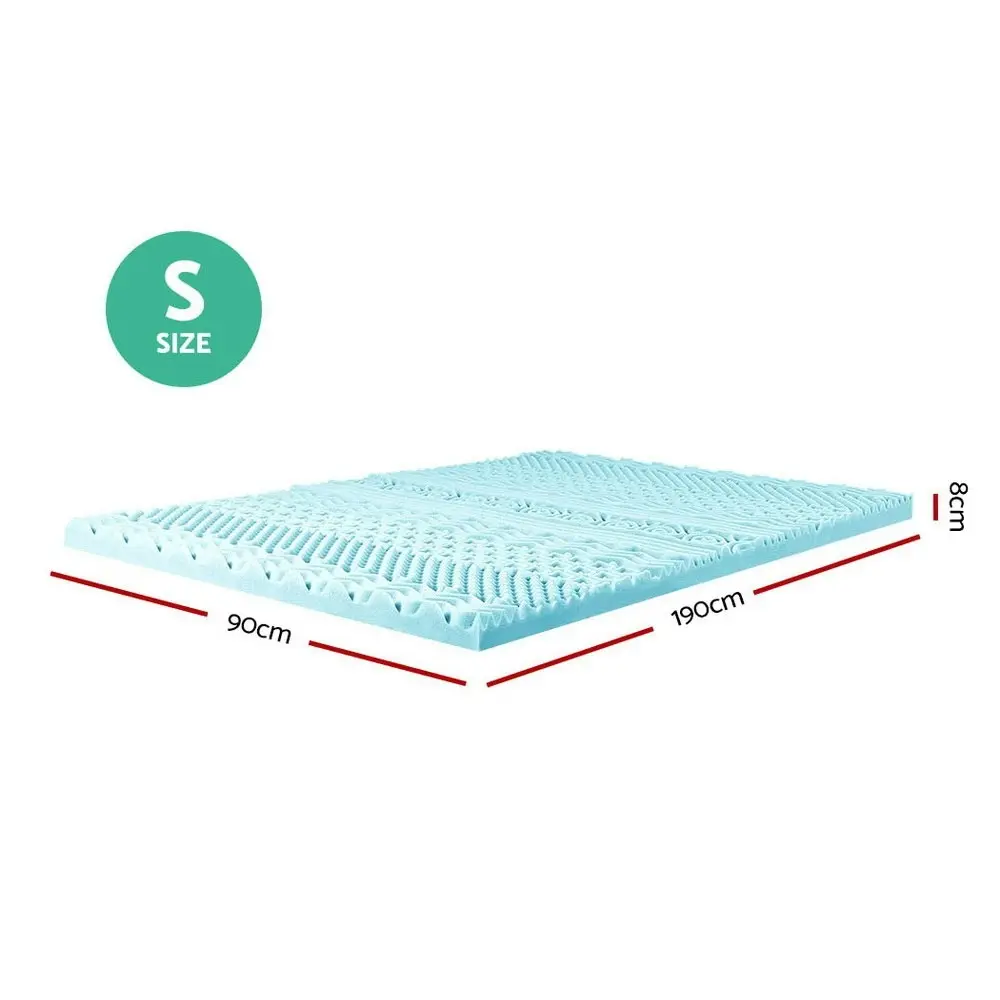 Giselle Bedding Memory Foam Mattress Topper 11-Zone 8cm Single