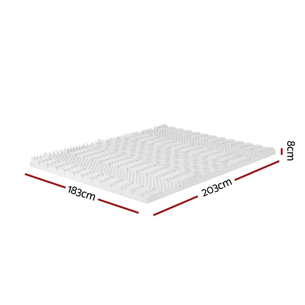 Giselle Bedding Memory Foam Mattress Topper 7-Zone 8cm King White