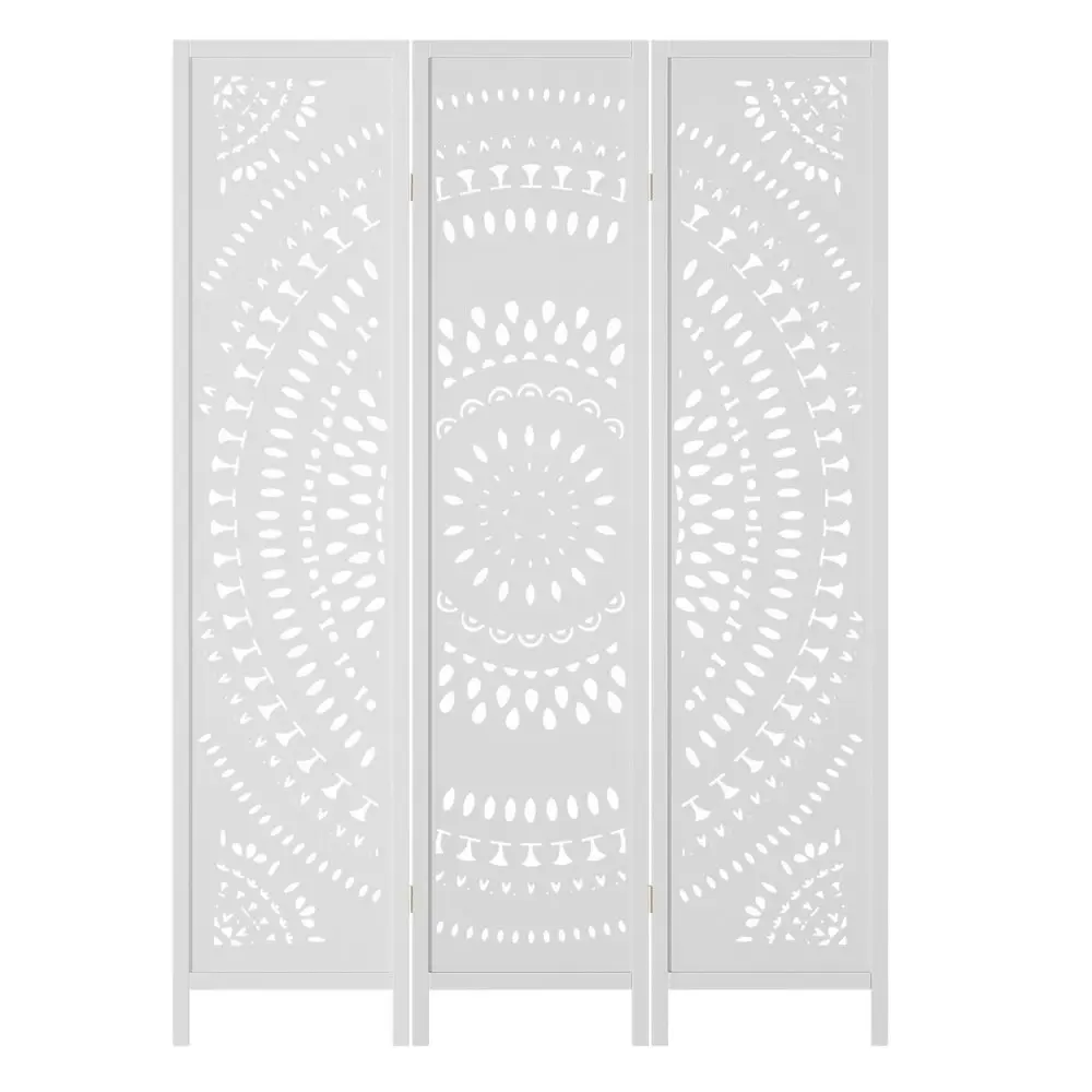 Artiss 3 Panel Room Divider Screen 132x170cm Circle White