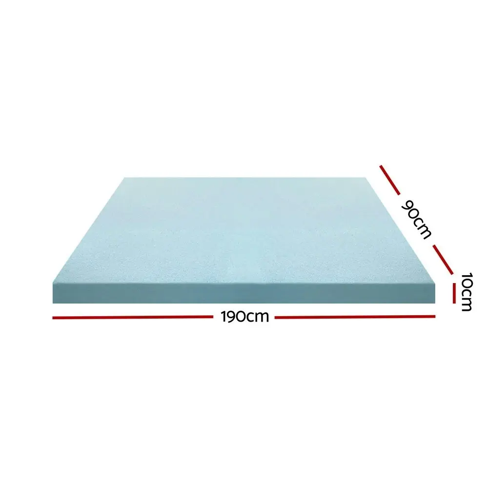 Giselle Bedding Memory Foam Mattress Topper Cool Gel 10cm Single