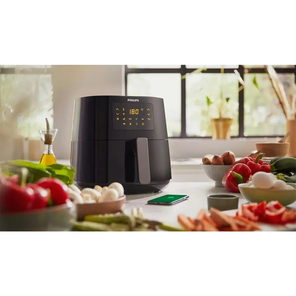 Philips Essential App Connected Digital Airfryer 2000W Convection Oven XL Black