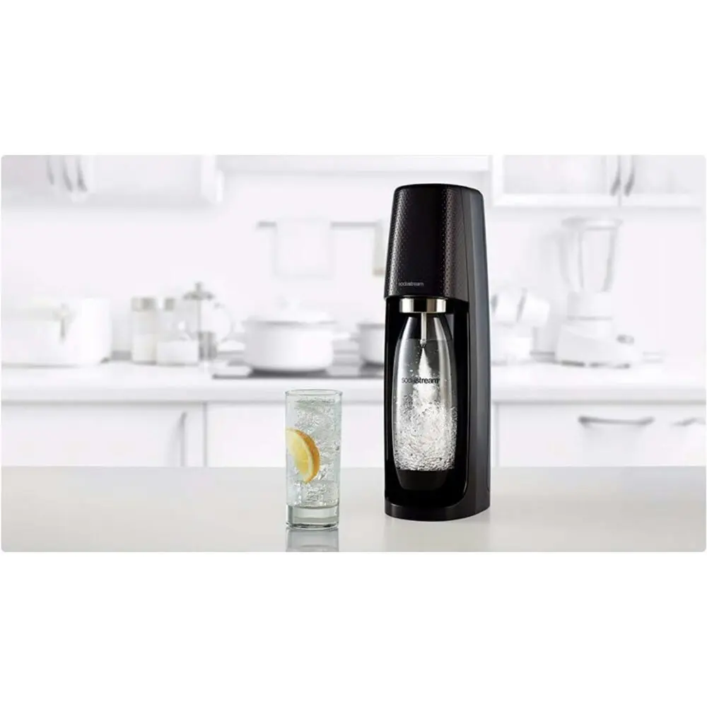 SodaStream Spirit Mega Pack 60L Sparkling Water/Soda Drink Maker w/ Bottles BLK