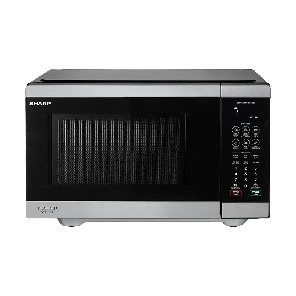 Sharp 26L Electric 900W Flatbed Inverter Kitchen Microwave Oven Stainless Steel