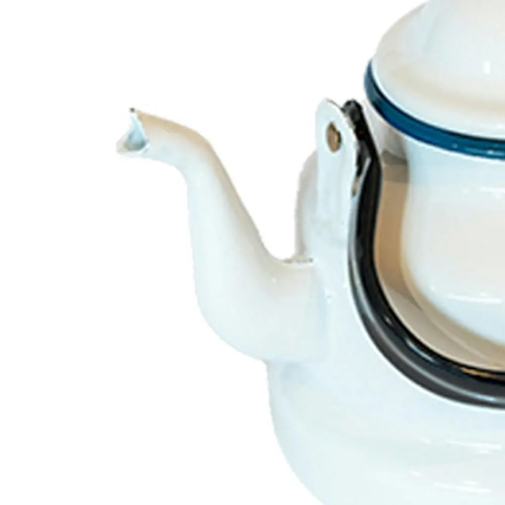 Urban Style Enamelware 2L Induction Oven Multipurpose Tea Kettle w/ Handle White