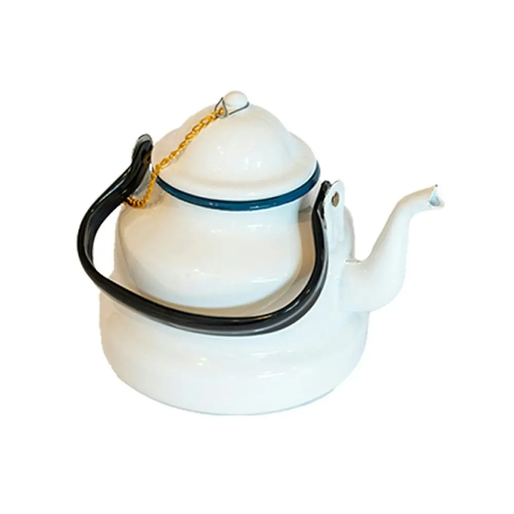 Urban Style Enamelware 2L Induction Oven Multipurpose Tea Kettle w/ Handle White