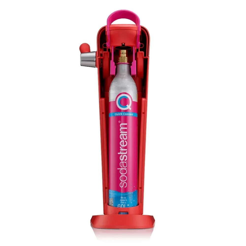 SodaStream Art Sparkling Water Maker w/60L Gas Cylinder & 1L Bottle Mandarin Red