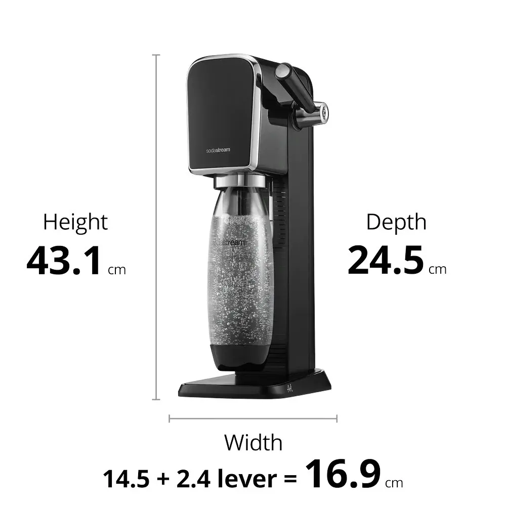 SodaStream Art Sparkling Water Maker w/60L Gas Cylinder & 1L Bottle Marble