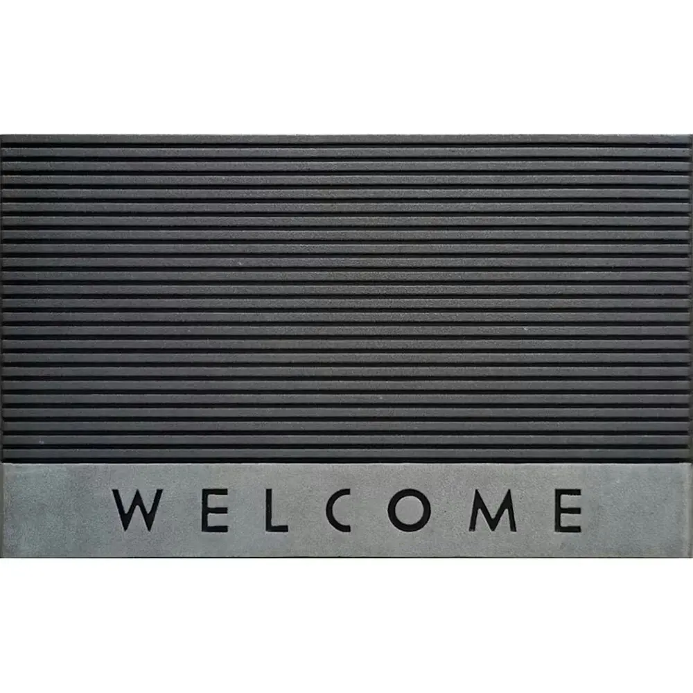 Solemate Rubber Welcome Stripe 45x75cm Functional Outdoor Front Doormat