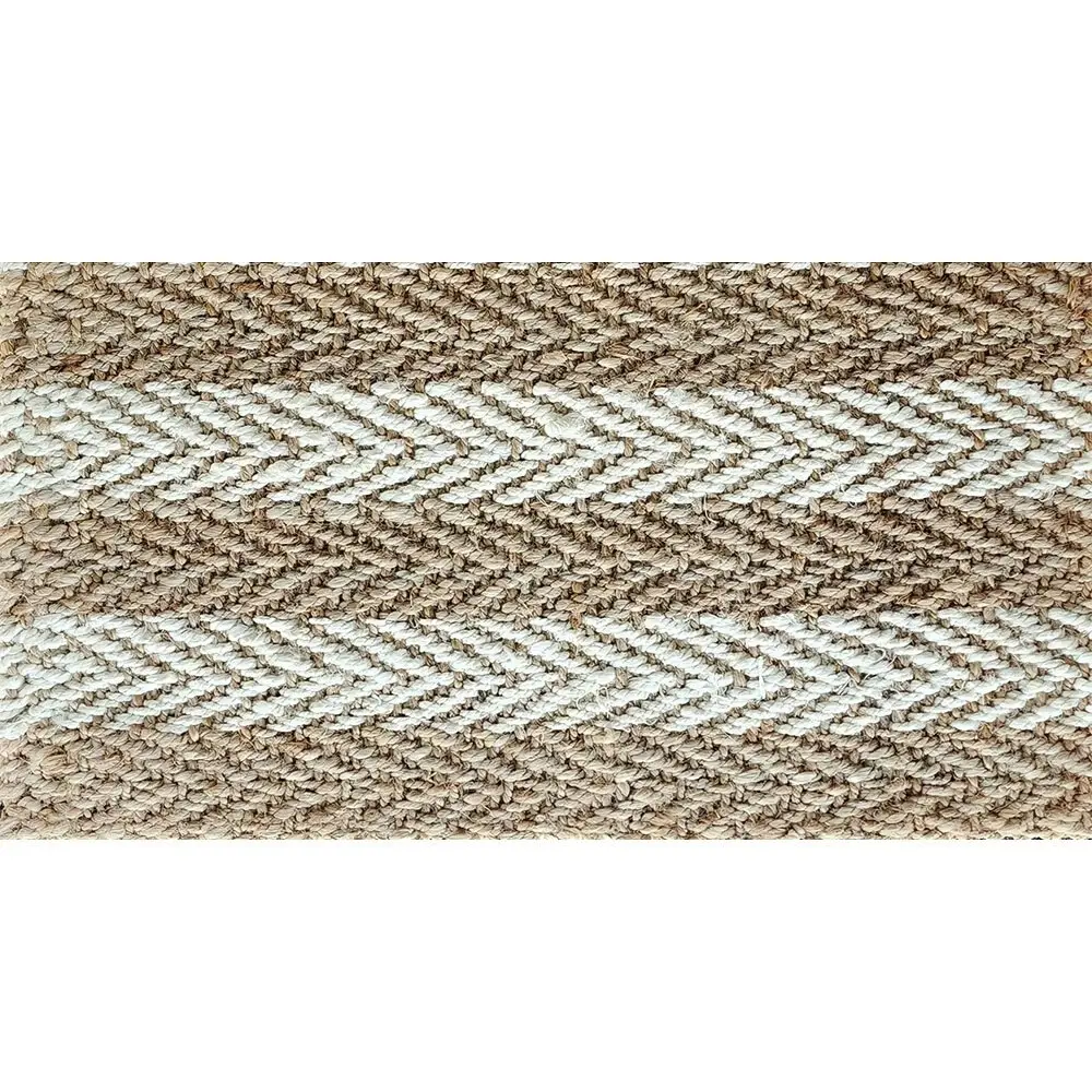 Solemate Jute 2 Tone Stripes 45x75cm Stylish Outdoor Entrance Doormat