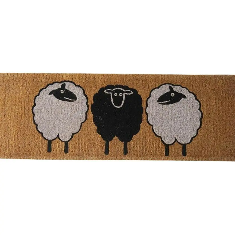 Solemate 3 Sheep Mat 39x119cm Coconut Eco Friendly Biodegradable Black & White