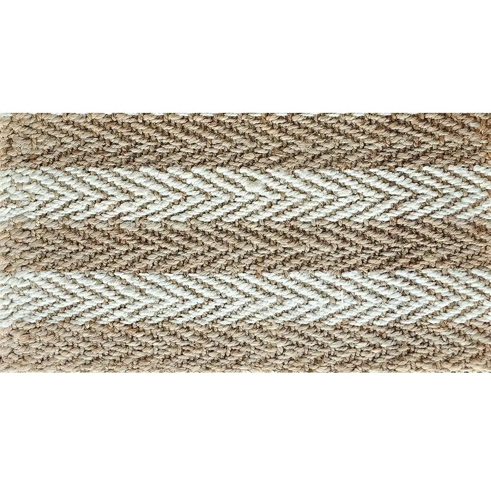 Solemate Jute 2 Tone Stripes 50x80cm Stylish Outdoor Entrance Doormat