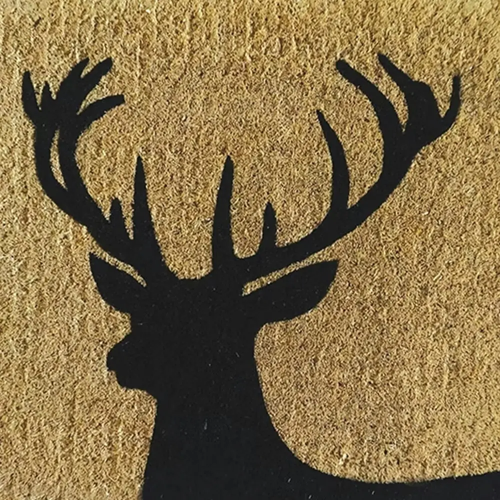 Solemate Premium Coir Deer Biodegradable Heavy Mat 50x 80cm Natural & Black