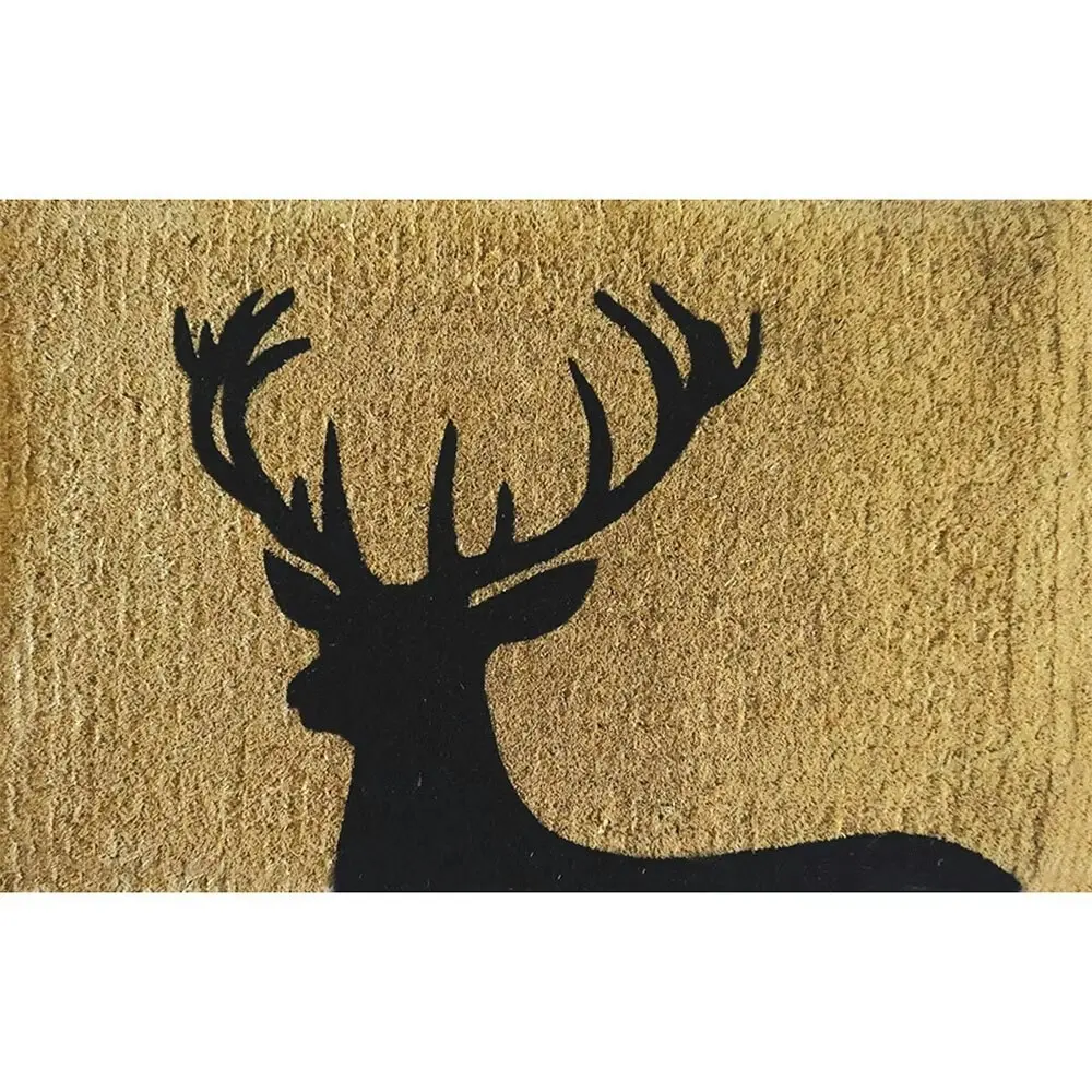 Solemate Premium Coir Deer Biodegradable Heavy Mat 50x 80cm Natural & Black