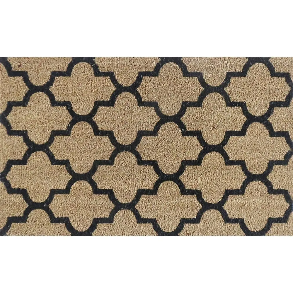 Solemate Premium Geometric Mat Biodegradable 50x80cmCoconut Coir Natural & Black