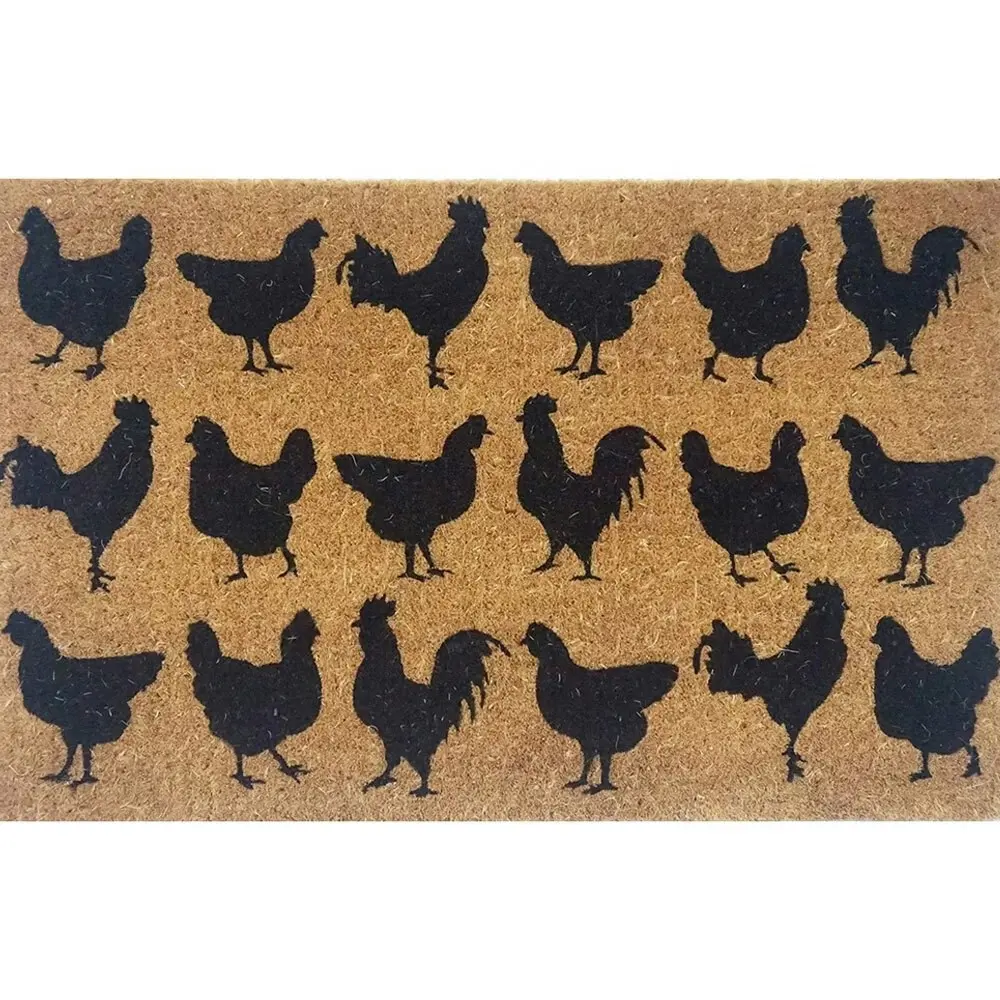 Solemate Premium Chooks 50x80cm Biodegradable Mat Coconut Coir Natural & Black