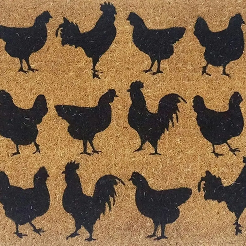 Solemate Premium Chooks 50x80cm Biodegradable Mat Coconut Coir Natural & Black