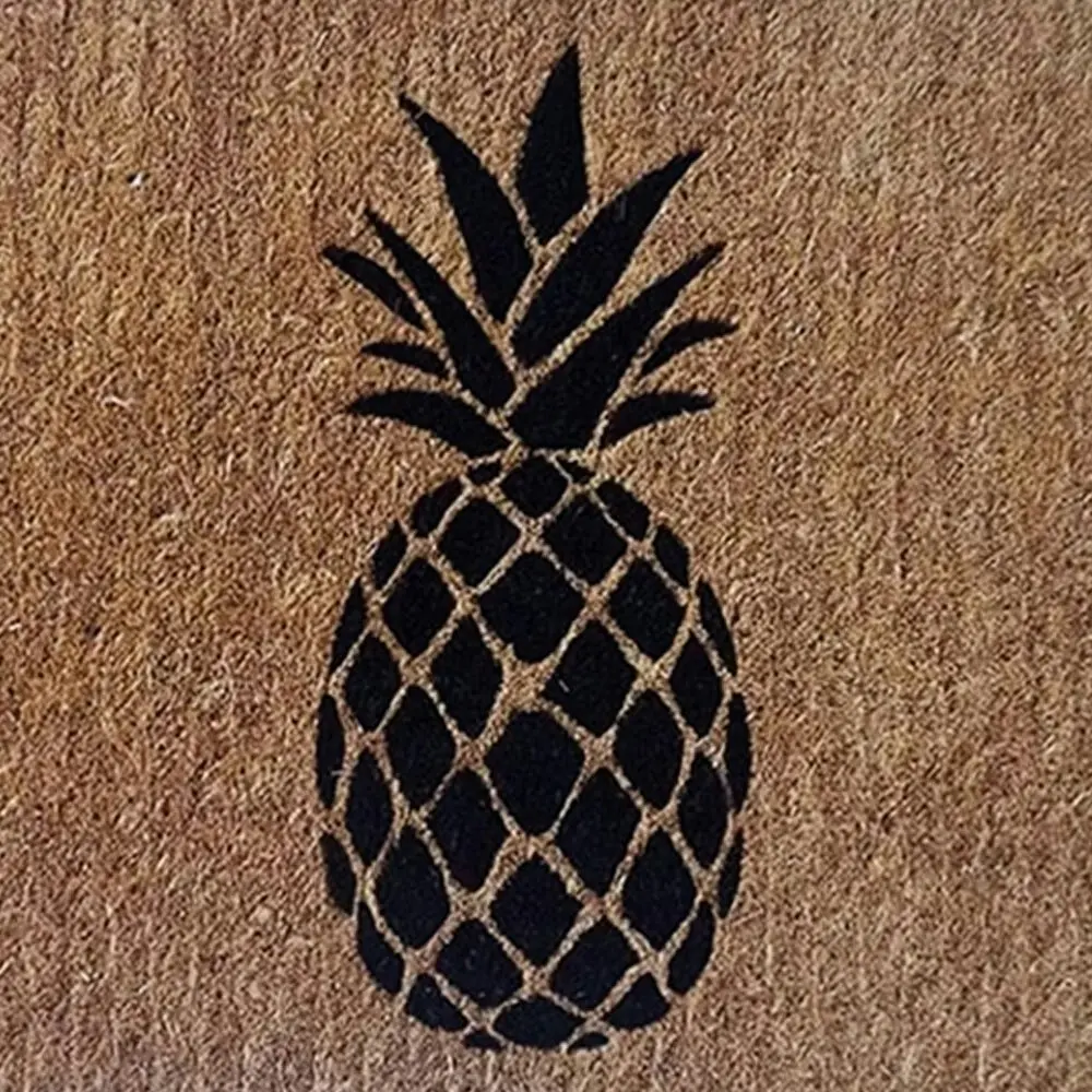 Solemate Black Pineapple 50x80cm Mat Coconut Coir Biodegradable Natural & Black