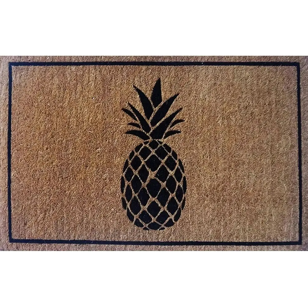 Solemate Black Pineapple 50x80cm Mat Coconut Coir Biodegradable Natural & Black