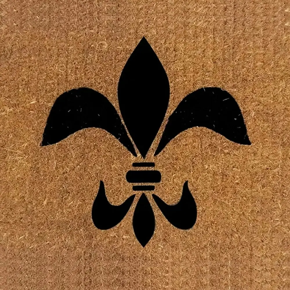 Solemate Premium Fleur de Lis 50x80cm Mat Coconut Coir Eco Friendly & Black