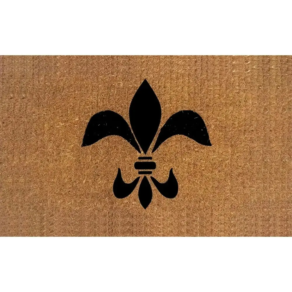 Solemate Premium Fleur de Lis 50x80cm Mat Coconut Coir Eco Friendly & Black