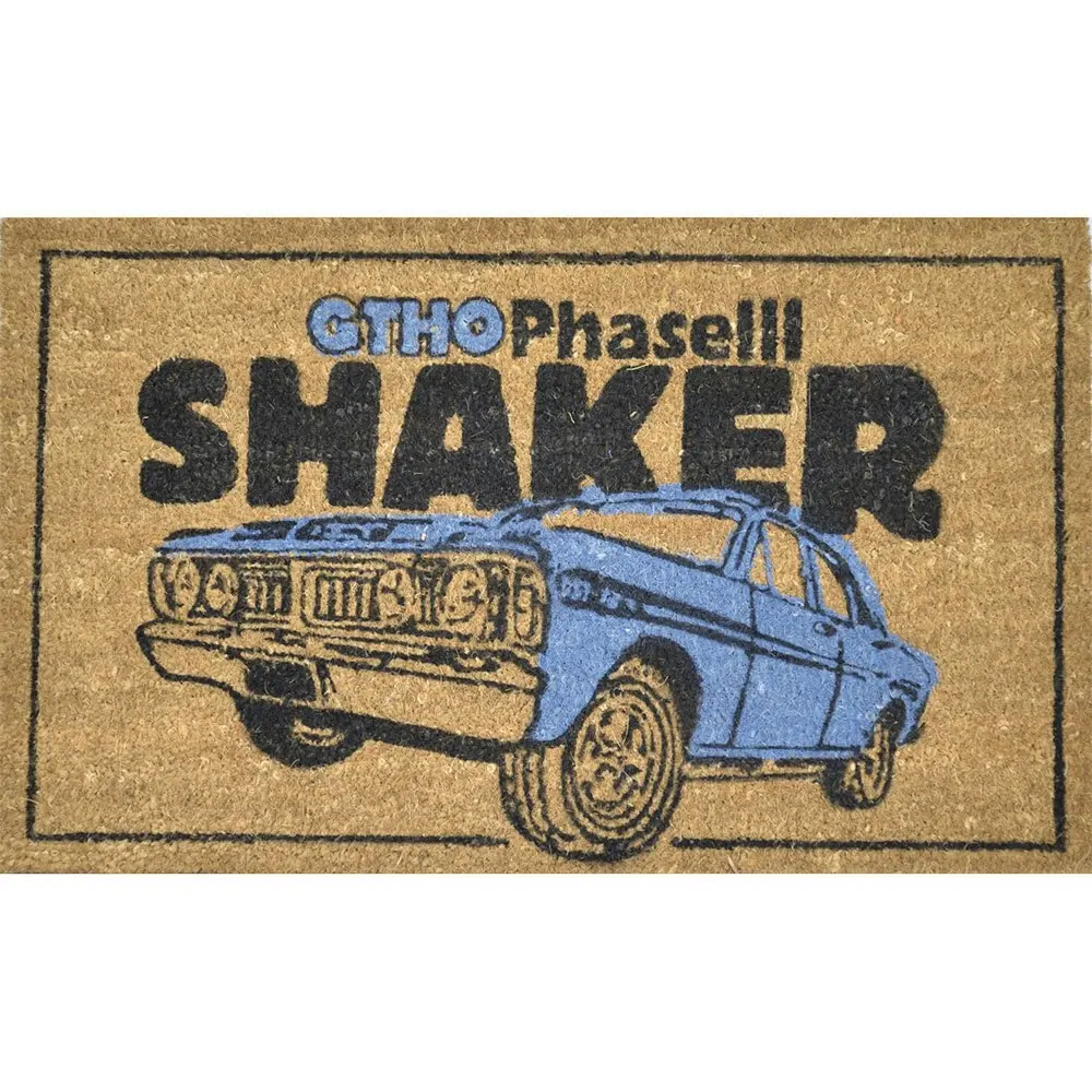 Solemate Latex Back Coir Shaker Design Doormat 45x75cm Car Blue Black & Natural