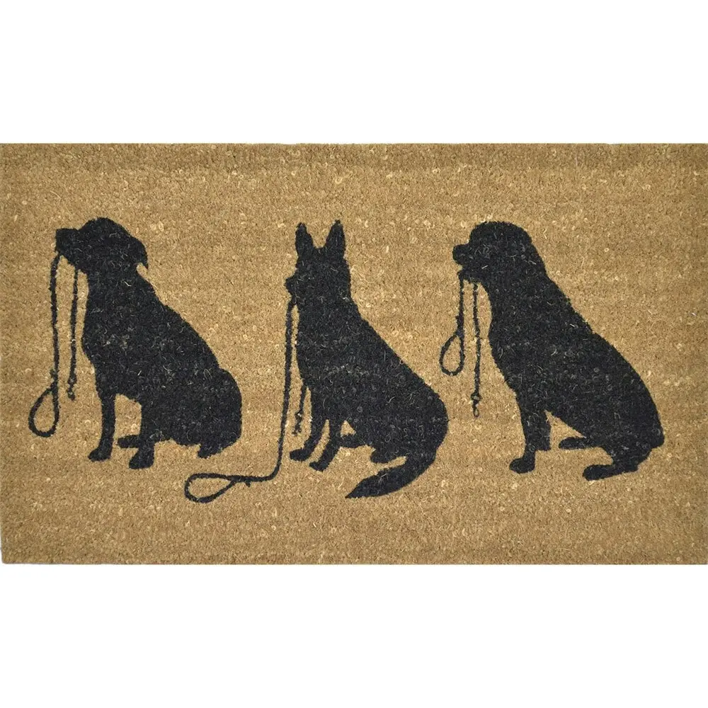 Solemate Latex Back Coir 3 Dogs Mat 45x75cm Biodegradable Pets Natural & Black