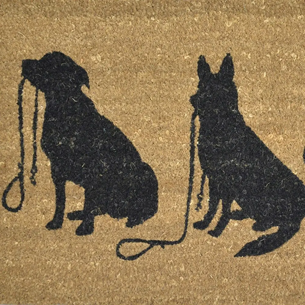 Solemate Latex Back Coir 3 Dogs Mat 45x75cm Biodegradable Pets Natural & Black