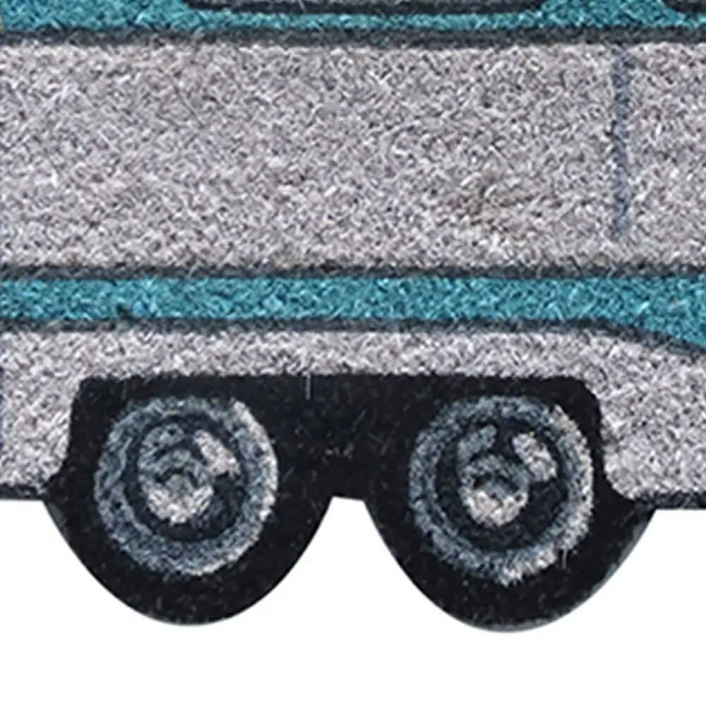 Solemate Latex Caravan Mat 40x75cm Fair Trade Biodegradable Aqua & Light Grey