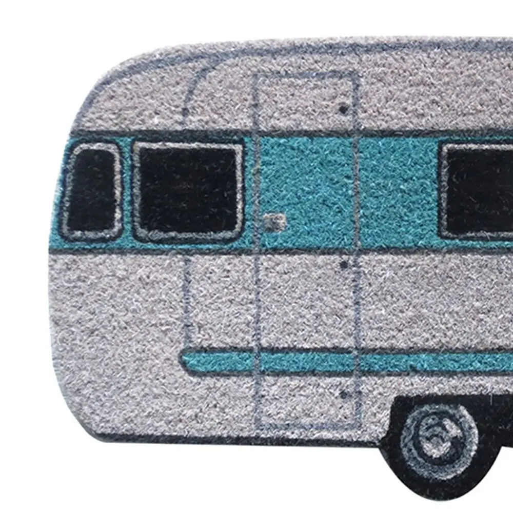 Solemate Latex Caravan Mat 40x75cm Fair Trade Biodegradable Aqua & Light Grey