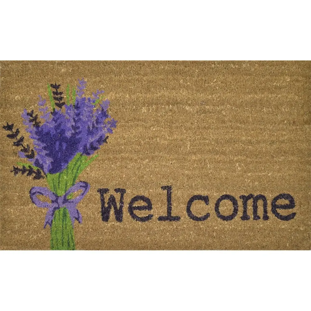 Solemate Latex Backed Coir Lavender 45x75cm Slimline Outdoor Stylish Doormat