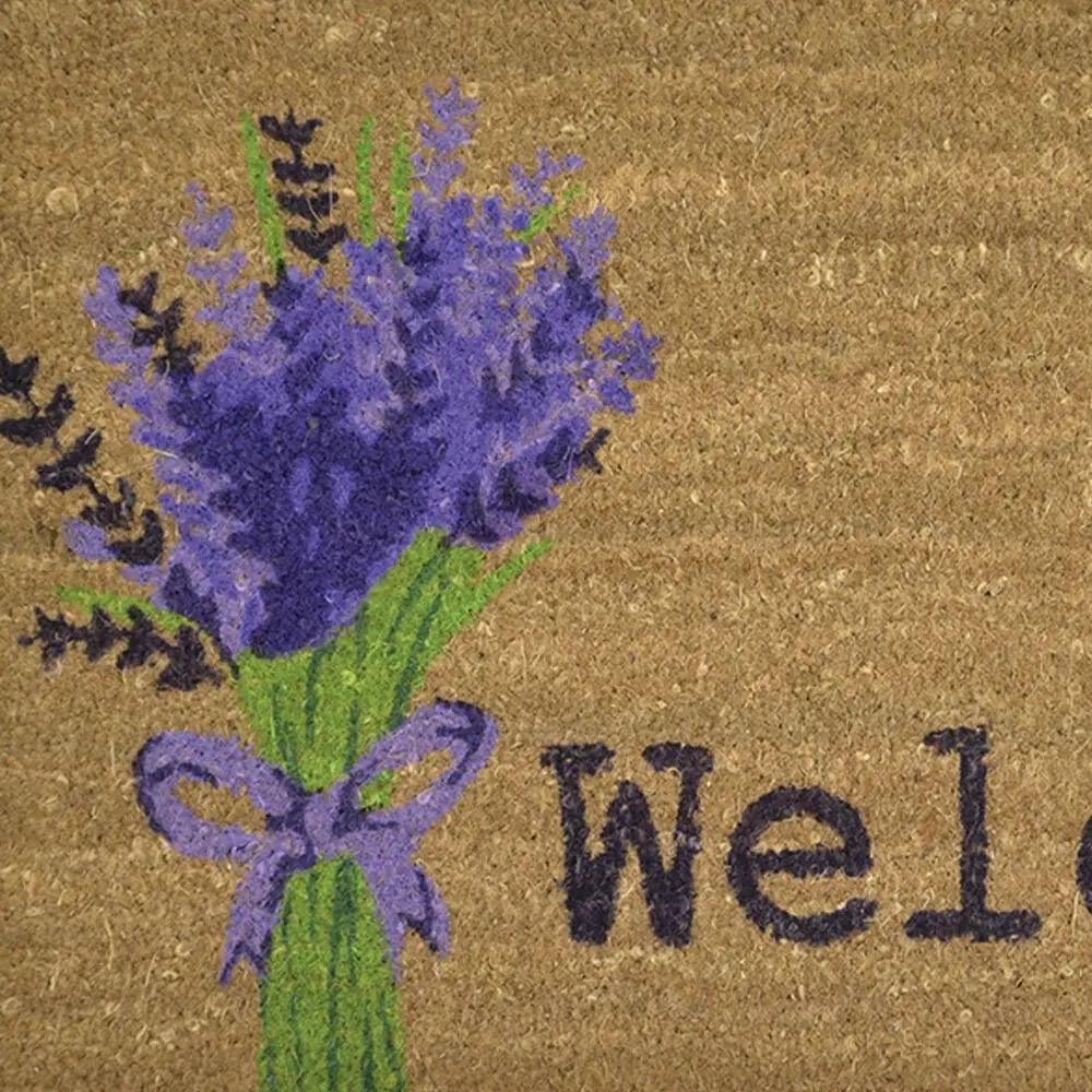 Solemate Latex Backed Coir Lavender 45x75cm Slimline Outdoor Stylish Doormat