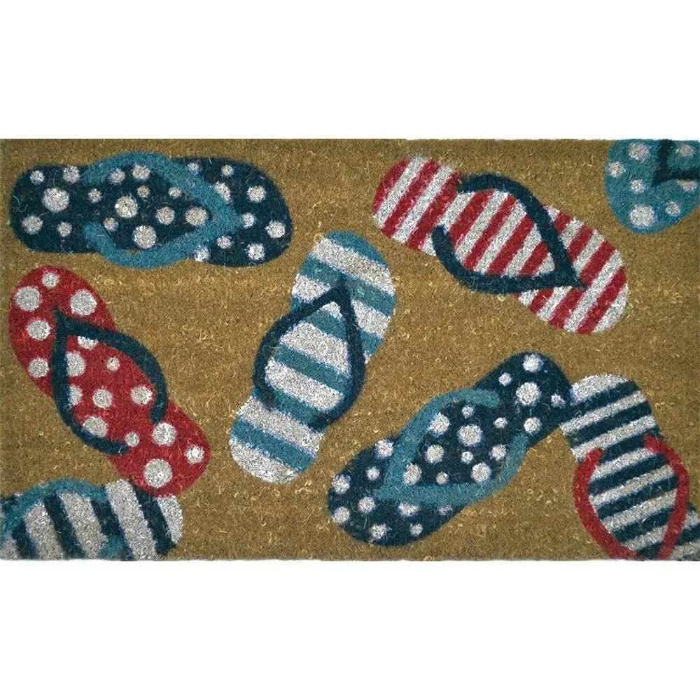 Solemate Latex Backed Coir Colour Thongs 45x75cm Slimline Outdoor Doormat