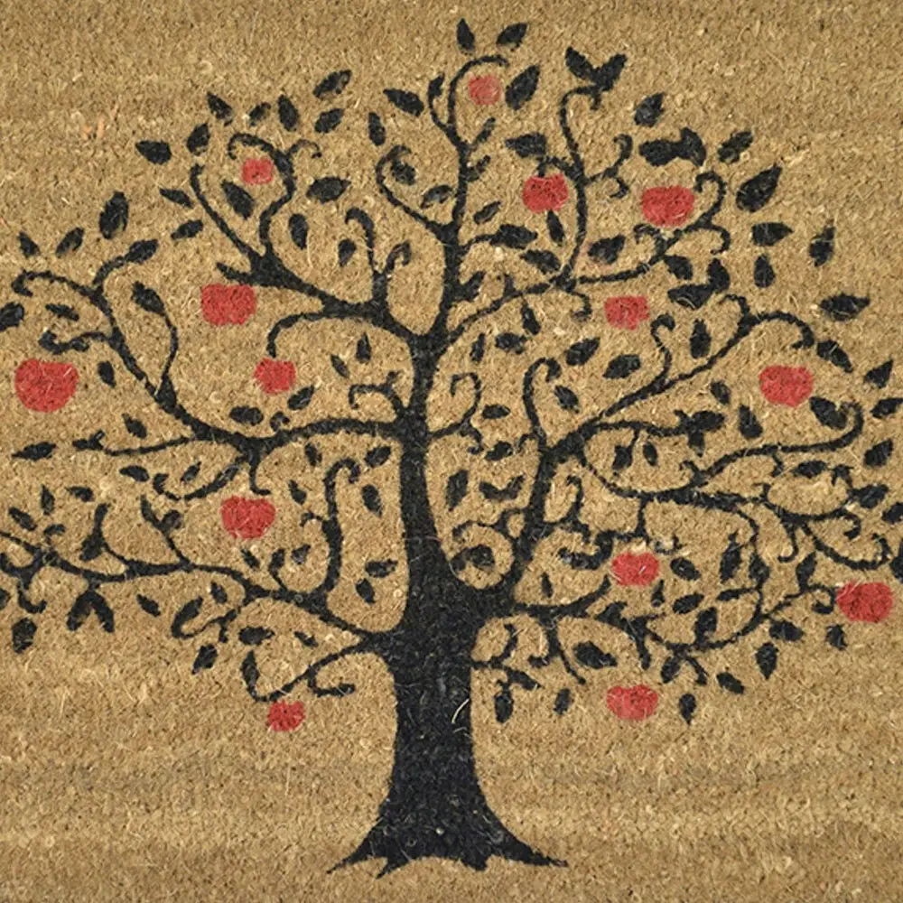 Solemate Latex Backed Coir Apple Tree 45x75cm Slim Outdoor Stylish Doormat