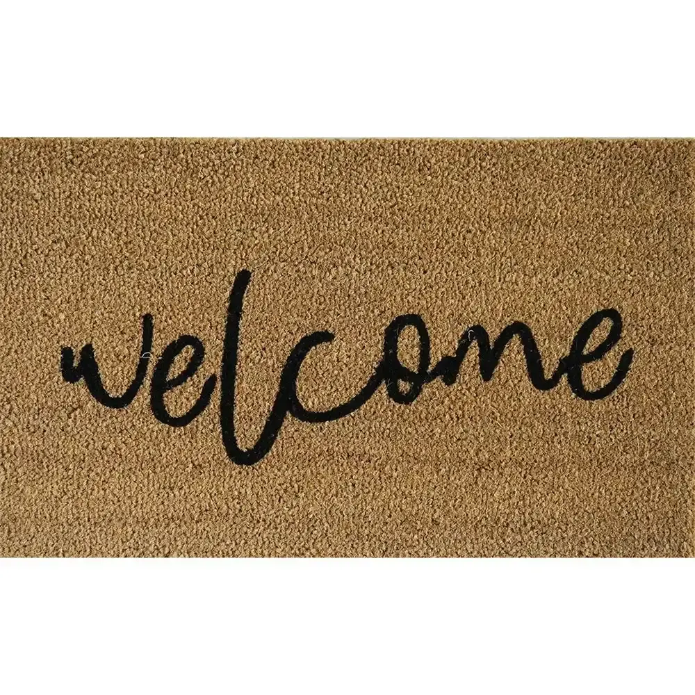 Solemate Latex Backed Coir Welcome 45x75cm Slimline Outdoor Stylish Doormat