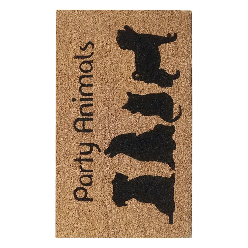 Solemate Latex Backed Coir Party Animals 45x75cm Slimline Outdoor Doormat