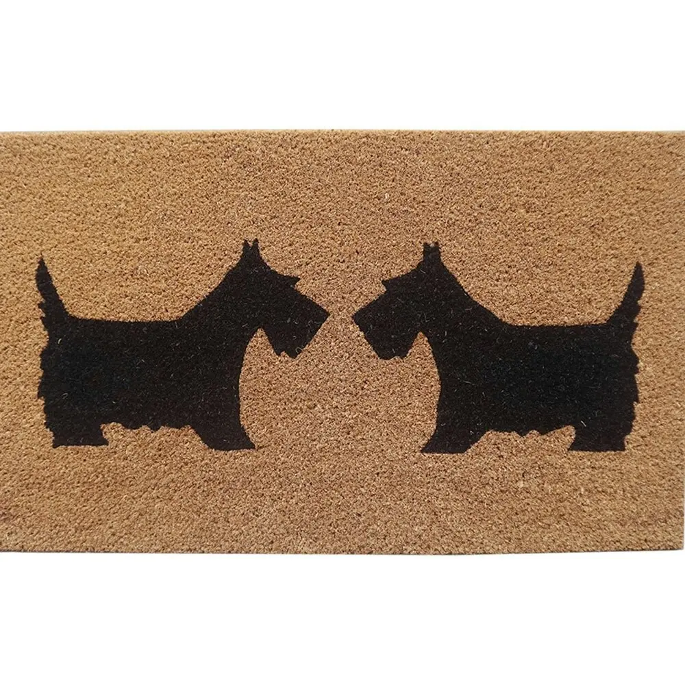 Solemate Latex Backed Coir Scotty Dogs 45x75cm Slim Outdoor Stylish Doormat