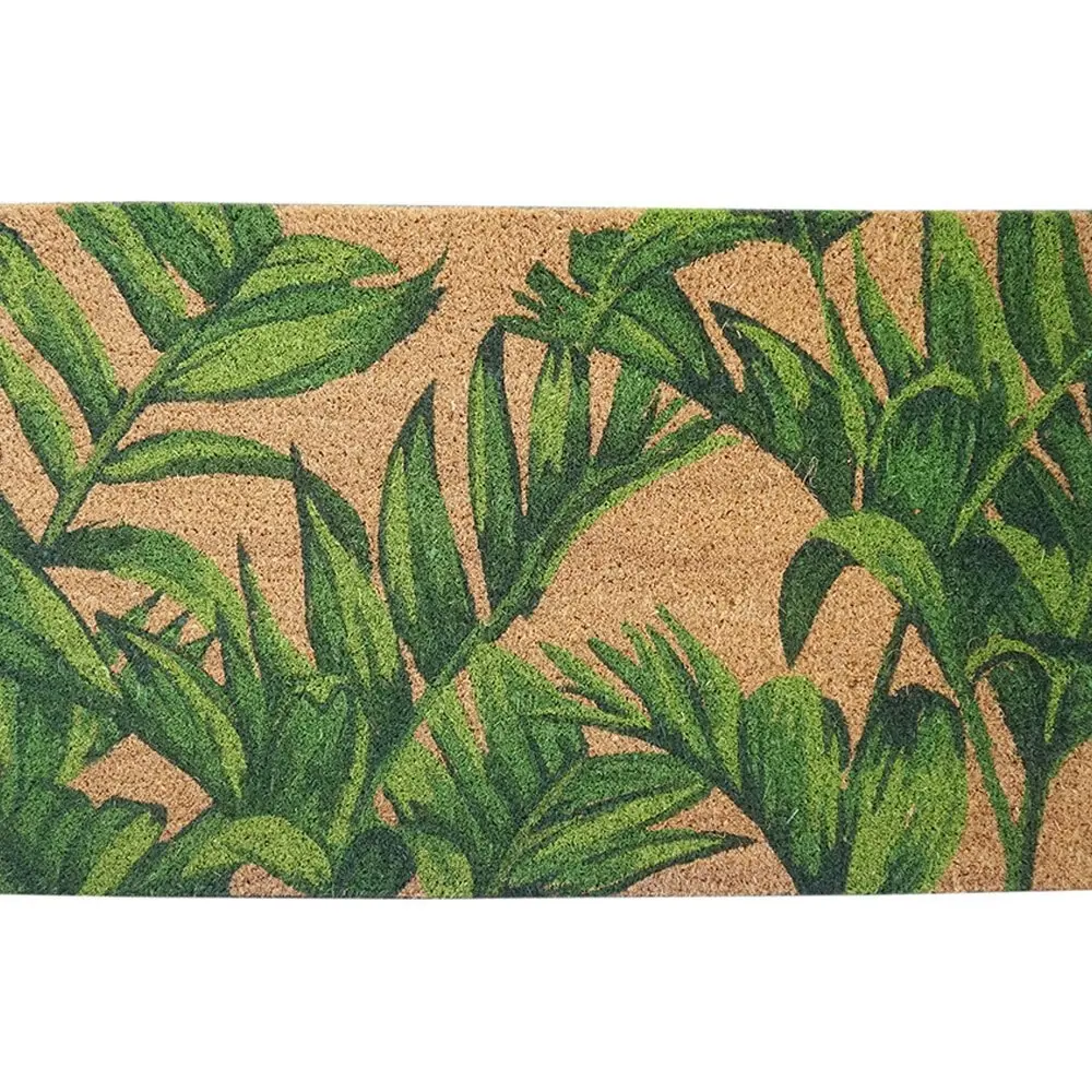 Solemate Latex Backed Coir Green Palm Fond 45x75 Slimline Outdoor Doormat