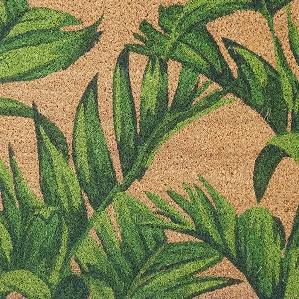 Solemate Latex Backed Coir Green Palm Fond 45x75 Slimline Outdoor Doormat