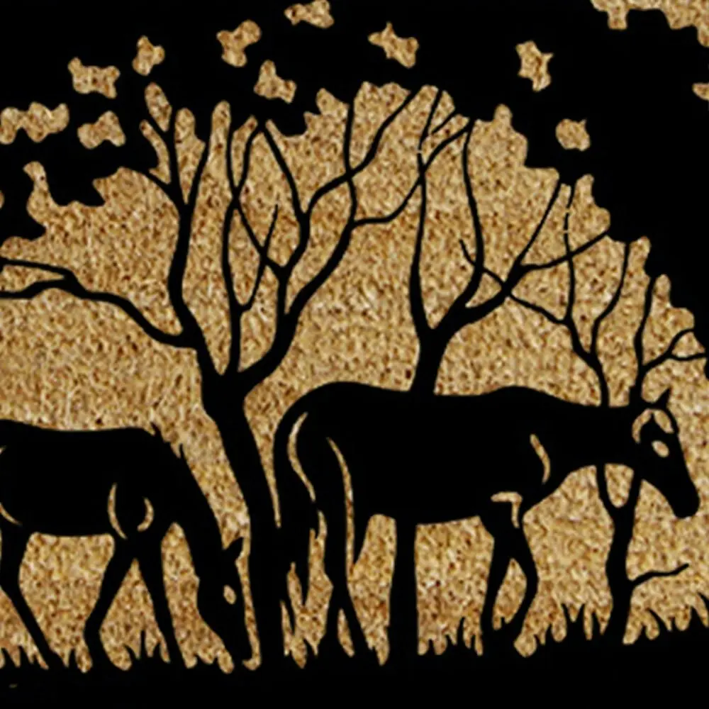 Solemate Latex Backed Coir Horses Tree 45x75 Slim Outdoor Stylish Doormat