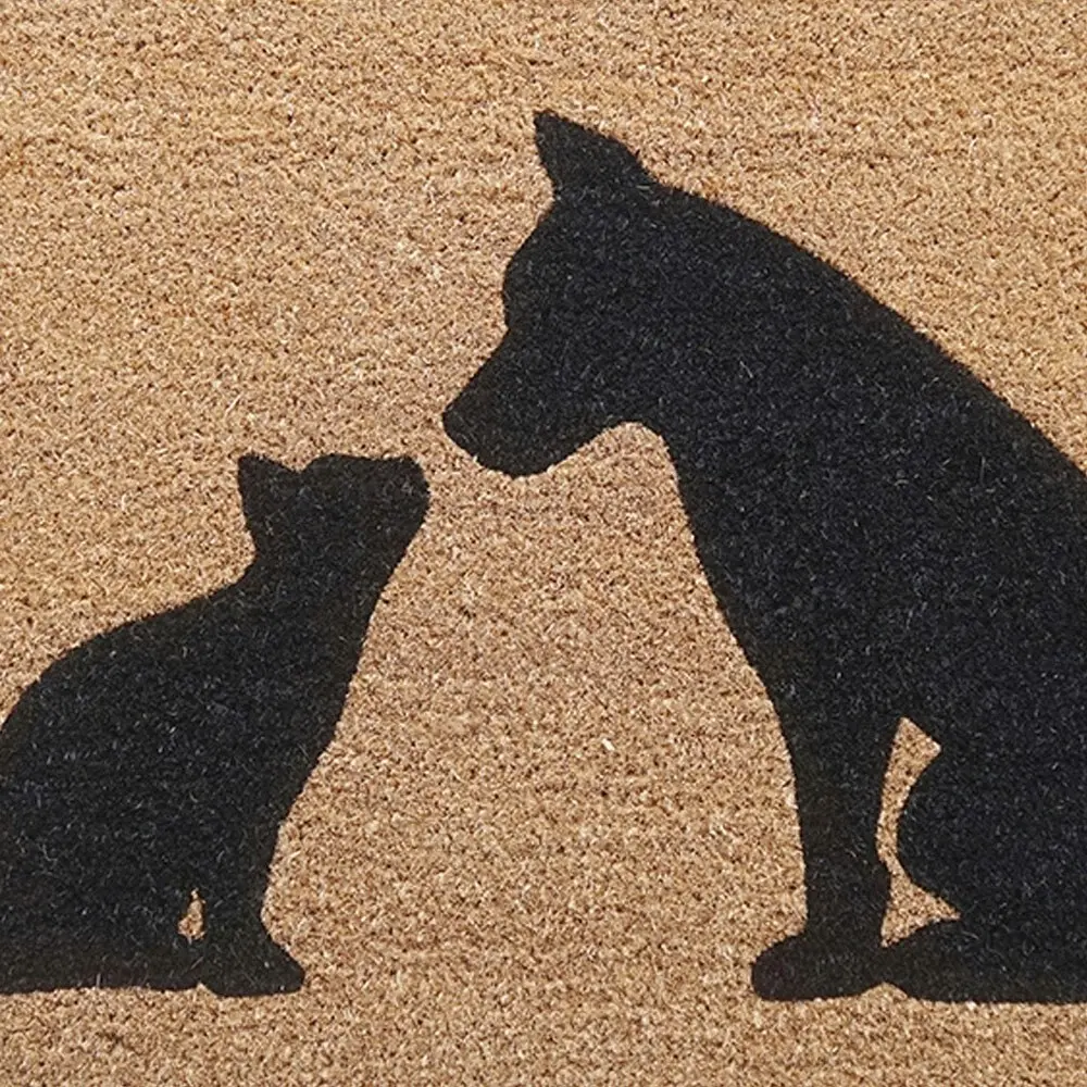 Solemate Latex Backed Coir Cat & Dog 45x75cm Slim Outdoor Stylish Doormat